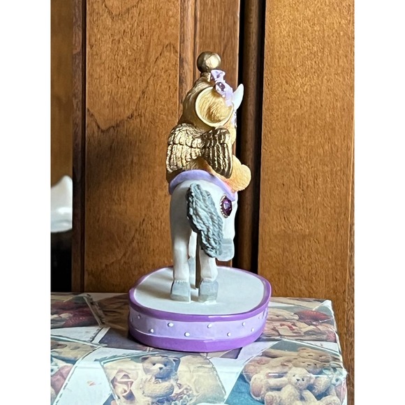 Vintage Cherished Teddies February Monthly Carousel Bear Amethyst Birthstone - Picture 5 of 7